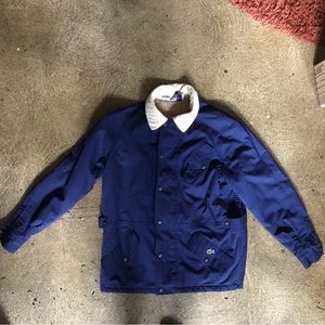 VINTAGE Lacoste jacket -M- Navy Blue w/plaid lining